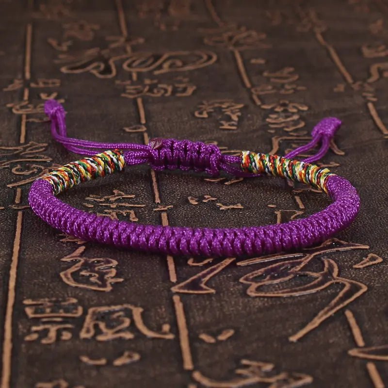 Tibetan Buddhist Lucky Bracelet Unisex Braid Red Thread Rope Adjustable King Kong Knot Bracelets for Womern Men Bangles Jewelry - LEIDAI