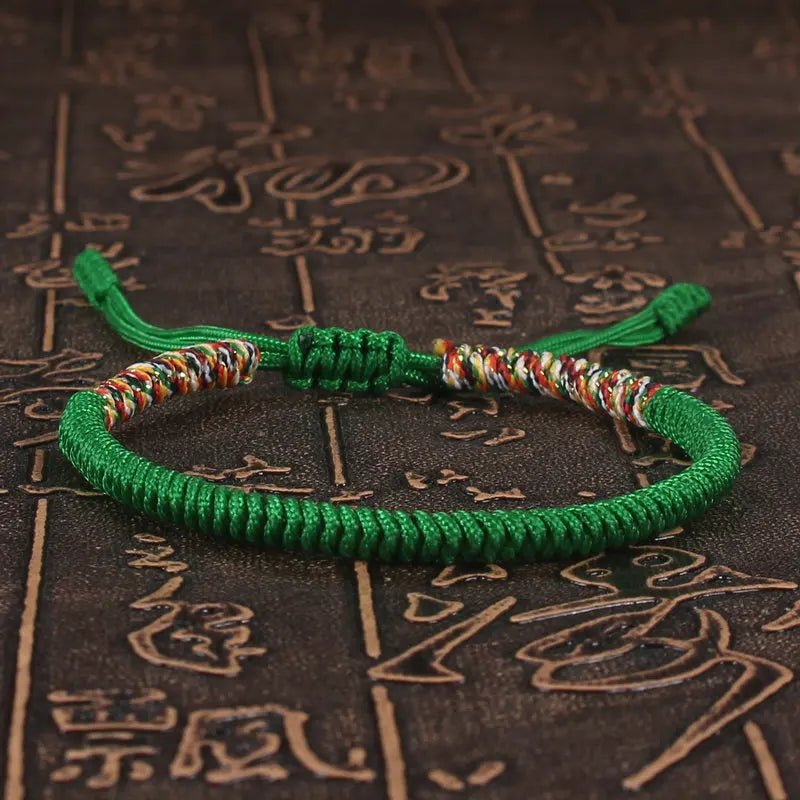 Tibetan Buddhist Lucky Bracelet Unisex Braid Red Thread Rope Adjustable King Kong Knot Bracelets for Womern Men Bangles Jewelry - LEIDAI