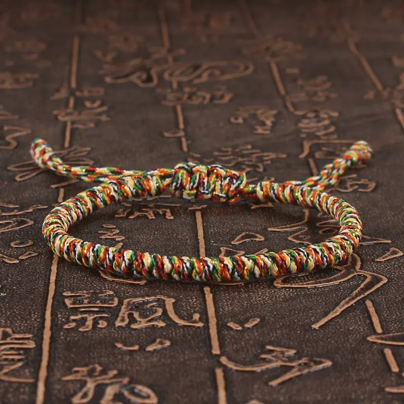 Tibetan Buddhist Lucky Bracelet Unisex Braid Red Thread Rope Adjustable King Kong Knot Bracelets for Womern Men Bangles Jewelry - LEIDAI