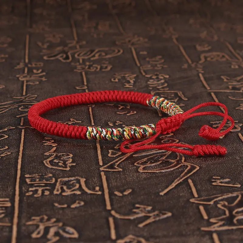 Tibetan Buddhist Lucky Bracelet Unisex Braid Red Thread Rope Adjustable King Kong Knot Bracelets for Womern Men Bangles Jewelry - LEIDAI