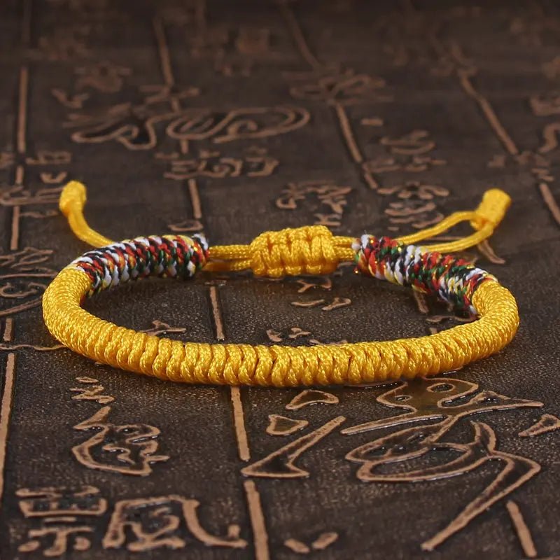 Tibetan Buddhist Lucky Bracelet Unisex Braid Red Thread Rope Adjustable King Kong Knot Bracelets for Womern Men Bangles Jewelry - LEIDAI