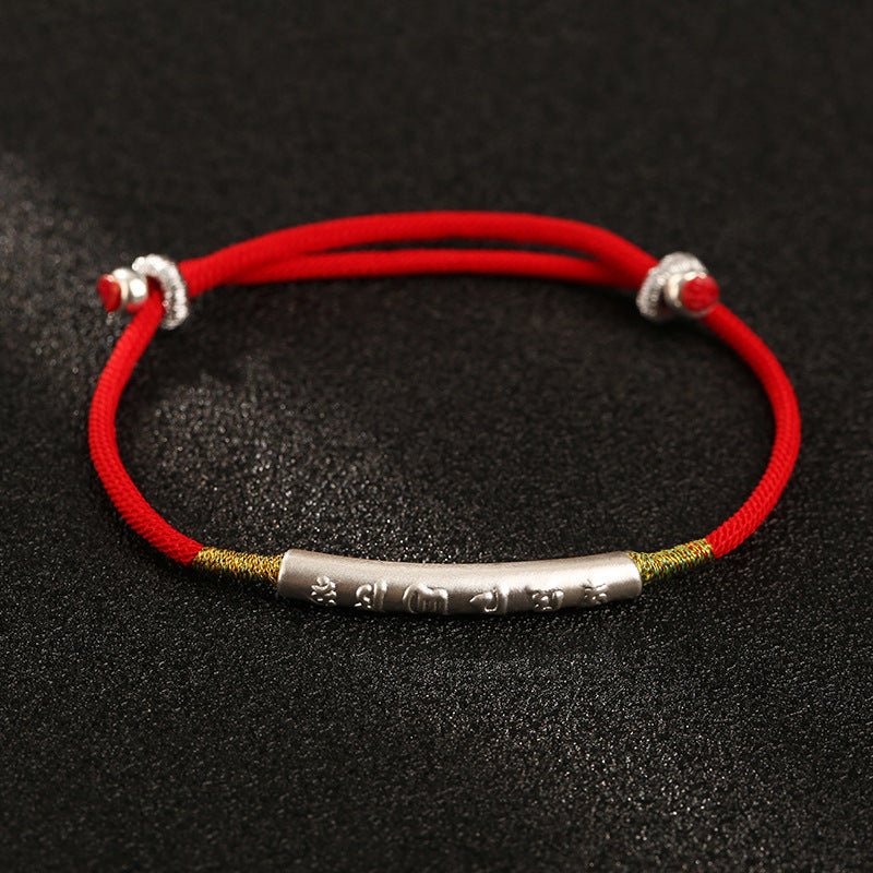 Tibetan Red String Bracelet - Buddhist Lucky Charm - LEIDAI