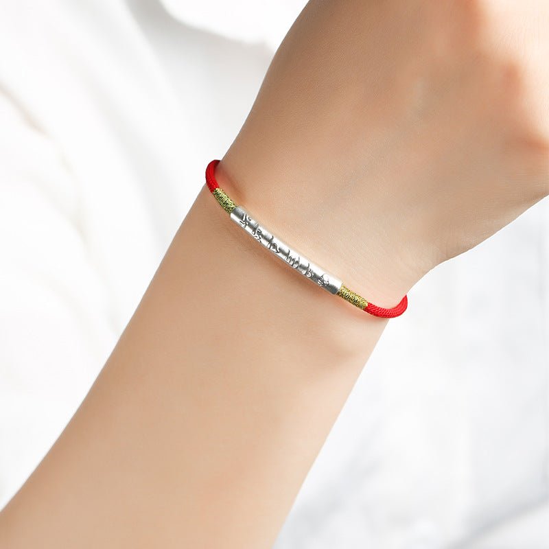Tibetan Red String Bracelet - Buddhist Lucky Charm - LEIDAI