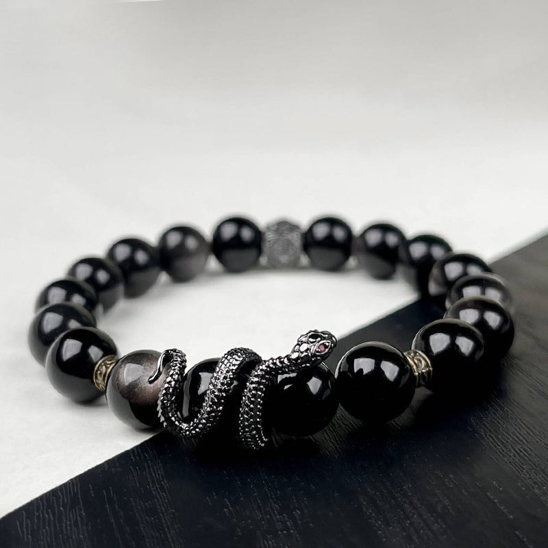 Unisex Obsidian Bracelet | Bless Jade - LEIDAI