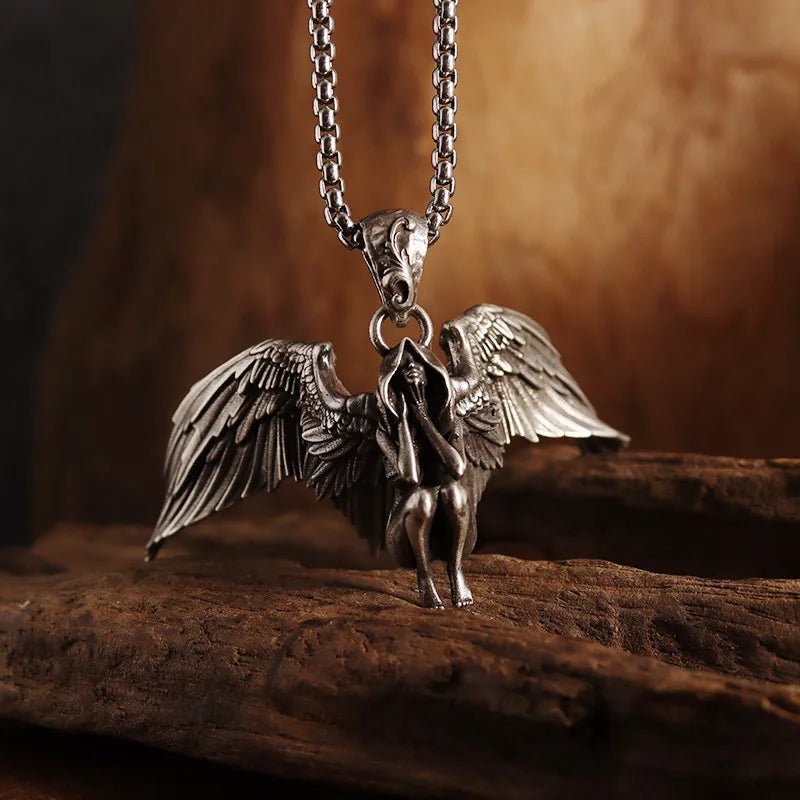 Vintage Gothic Cross Skull Pendant Necklace for Men Fashion Party Trend Punk Jewelry Halloween Gifts - LEIDAI