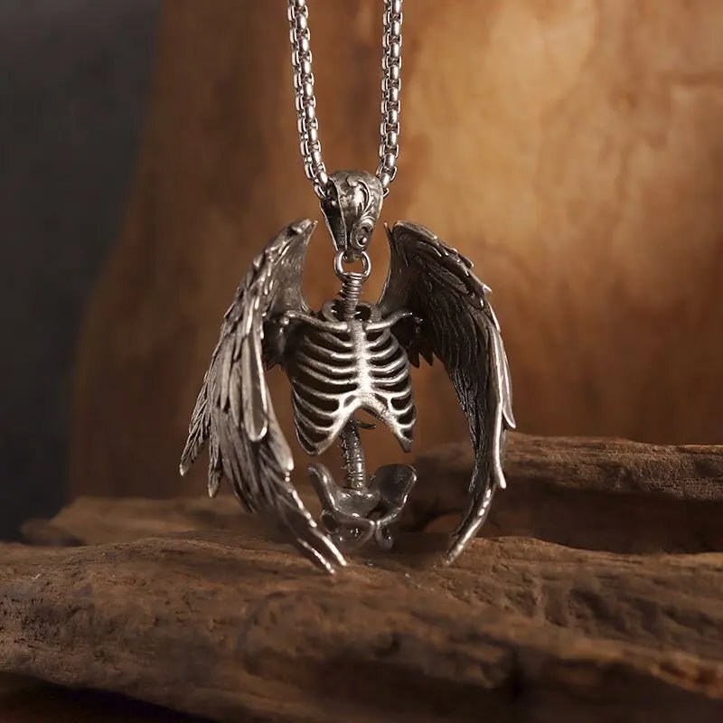 Vintage Gothic Cross Skull Pendant Necklace for Men Fashion Party Trend Punk Jewelry Halloween Gifts - LEIDAI