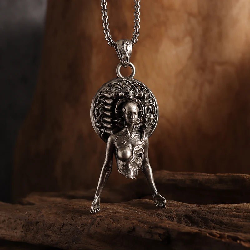 Vintage Gothic Cross Skull Pendant Necklace for Men Fashion Party Trend Punk Jewelry Halloween Gifts - LEIDAI