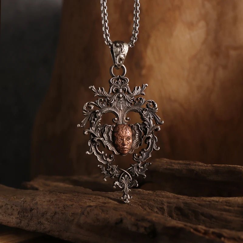 Vintage Gothic Cross Skull Pendant Necklace for Men Fashion Party Trend Punk Jewelry Halloween Gifts - LEIDAI