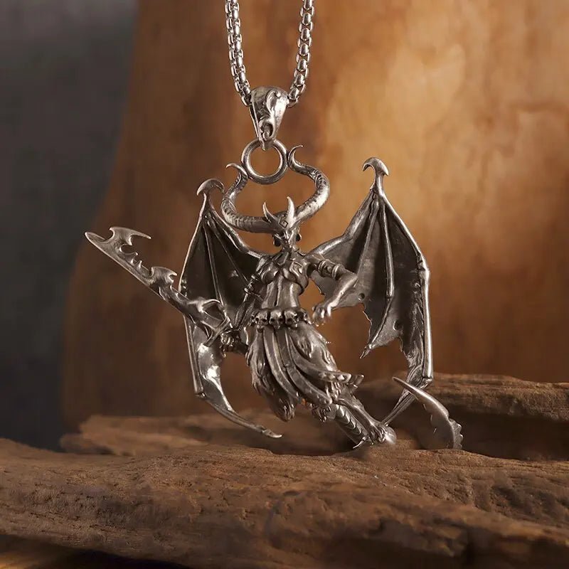 Vintage Gothic Cross Skull Pendant Necklace for Men Fashion Party Trend Punk Jewelry Halloween Gifts - LEIDAI