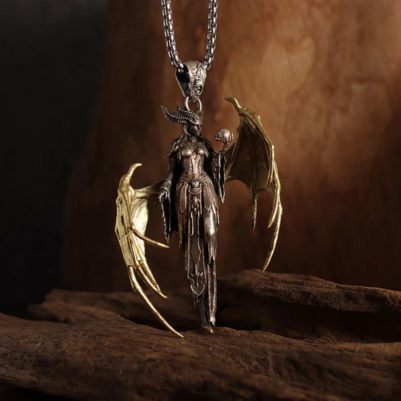 Vintage Gothic Cross Skull Pendant Necklace for Men Fashion Party Trend Punk Jewelry Halloween Gifts - LEIDAI