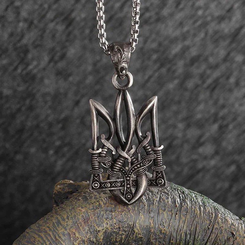 Vintage Gothic Cross Skull Pendant Necklace for Men Fashion Party Trend Punk Jewelry Halloween Gifts - LEIDAI