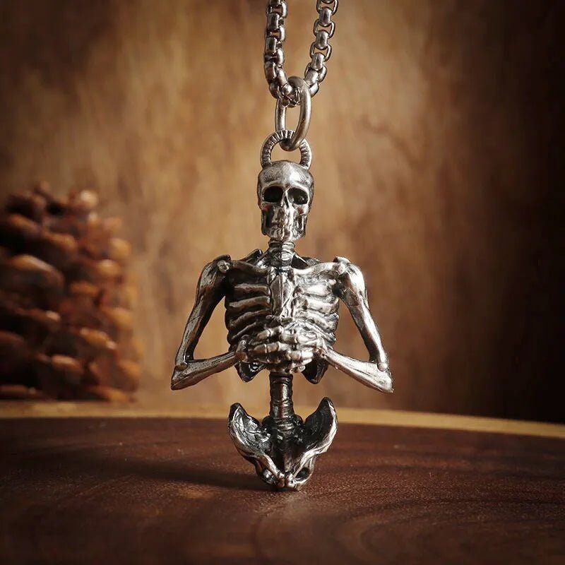 Vintage Gothic Cross Skull Pendant Necklace for Men Fashion Party Trend Punk Jewelry Halloween Gifts - LEIDAI