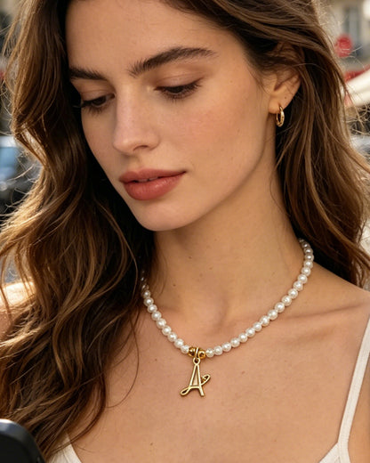 Personalised Initial Pearl Necklace – A Signature Piece Made Just for You