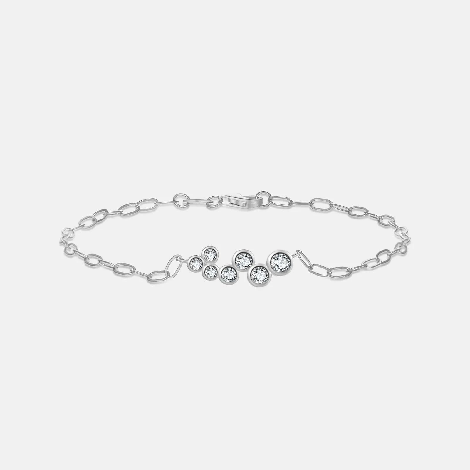 100% NEW 925 Sterling Silver Horoscope Chain Zircon CZ Bracelet Women Luxury Fine Jewelry Rock Punk Luxury Party Jewels - LEIDAI