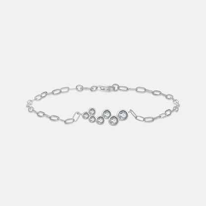 100% NEW 925 Sterling Silver Horoscope Chain Zircon CZ Bracelet Women Luxury Fine Jewelry Rock Punk Luxury Party Jewels - LEIDAI