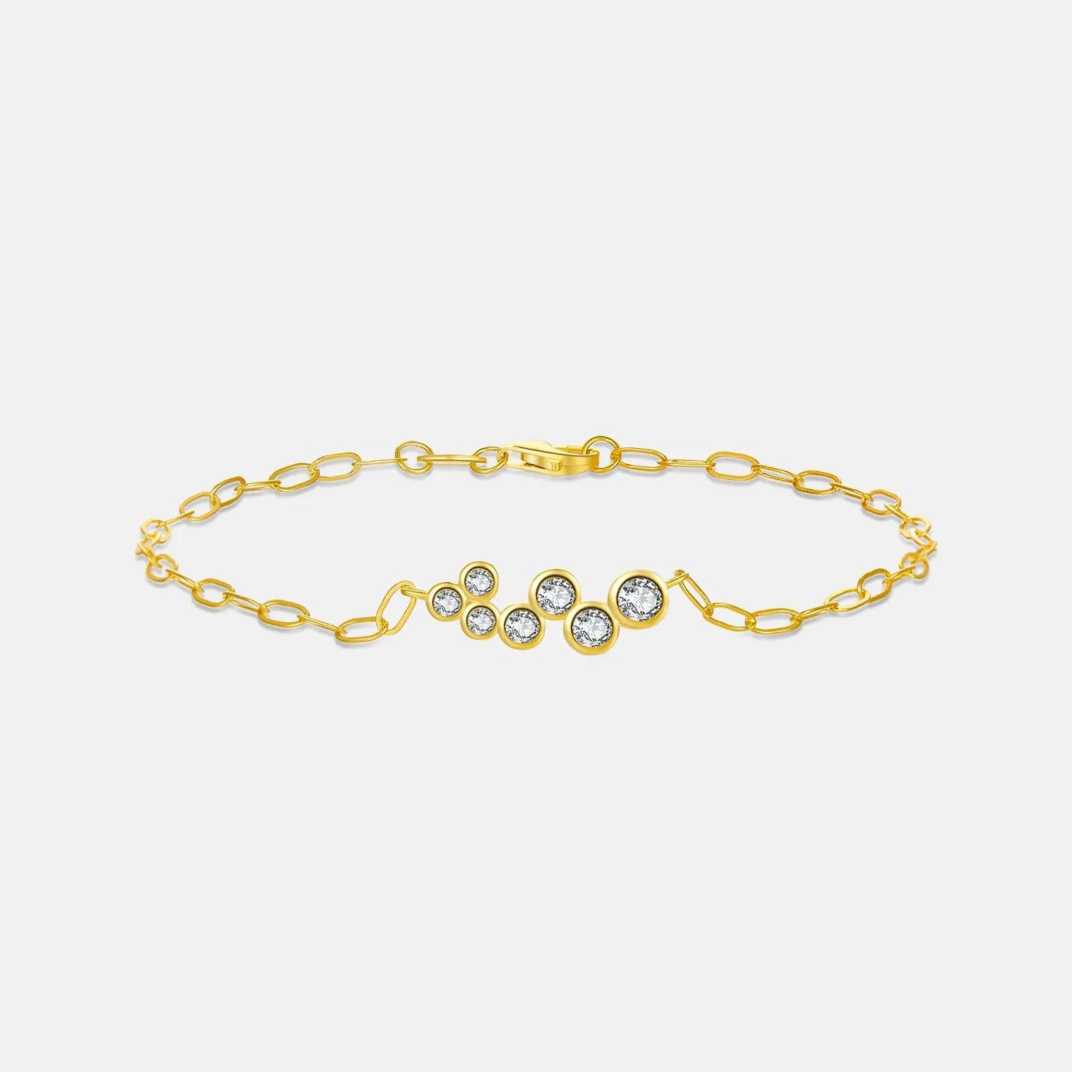 100% NEW 925 Sterling Silver Horoscope Chain Zircon CZ Bracelet Women Luxury Fine Jewelry Rock Punk Luxury Party Jewels - LEIDAI