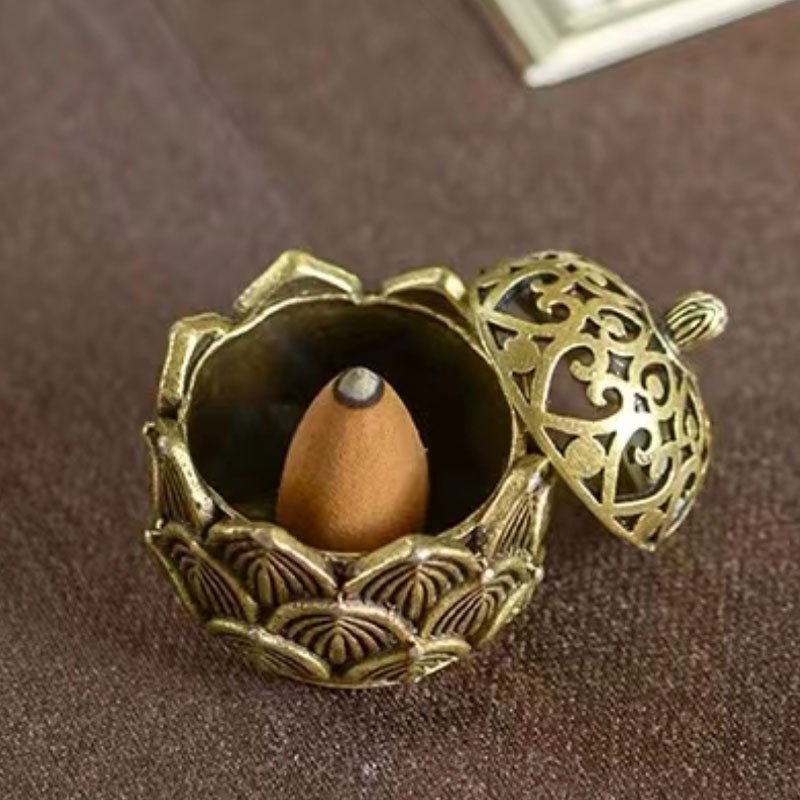 1pc Lotus Incense Holder,Small Inscent Cone Burner,Mini Asian Style Lotus Flower Zen Decor Gift - LEIDAI