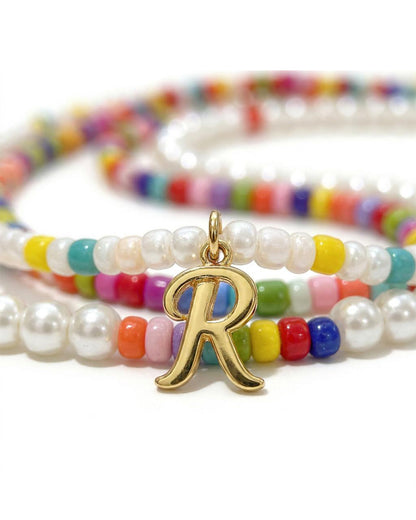 Personalised Initial Pearl Necklace – Custom A–Z Letter Pendant