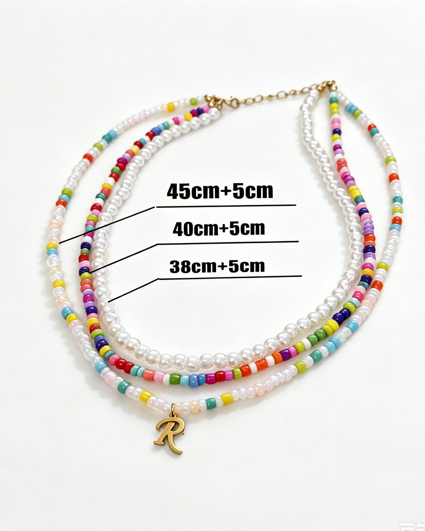 Personalised Initial Pearl Necklace – Custom A–Z Letter Pendant