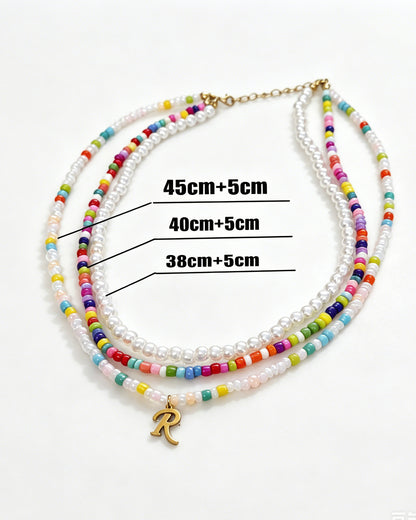 Personalised Initial Pearl Necklace – Custom A–Z Letter Pendant
