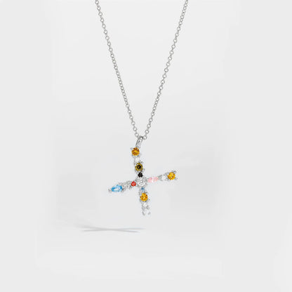 925 Sterling Silver Gold Letter M Pendant Initial F Alphabet Necklace Monogram Opals 2020 Women Accessories Jewelry - LEIDAI
