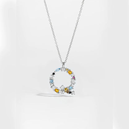 925 Sterling Silver Gold Letter M Pendant Initial F Alphabet Necklace Monogram Opals 2020 Women Accessories Jewelry - LEIDAI
