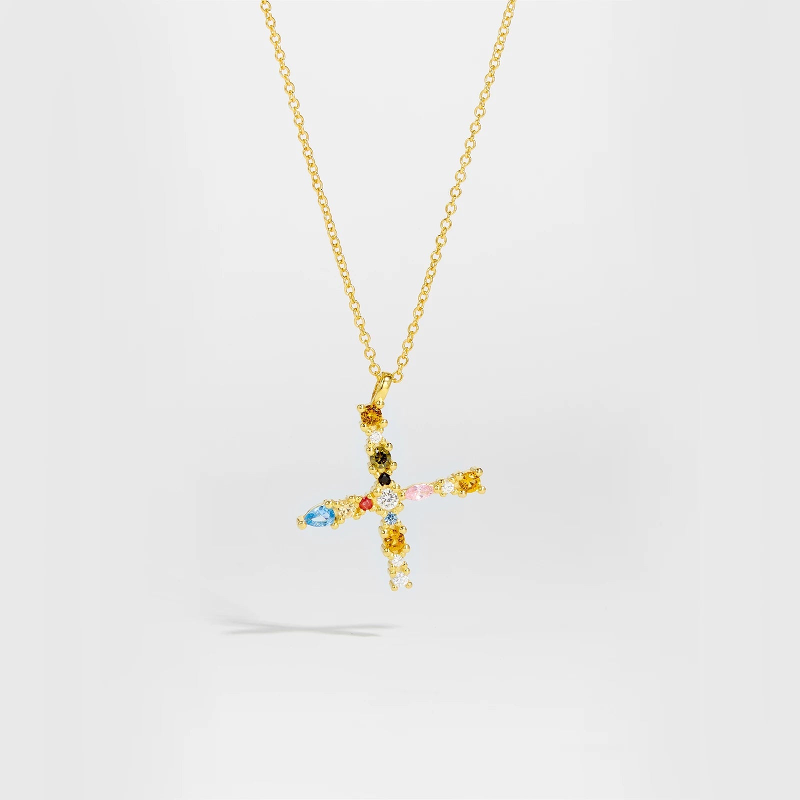 925 Sterling Silver Gold Letter M Pendant Initial F Alphabet Necklace Monogram Opals 2020 Women Accessories Jewelry - LEIDAI