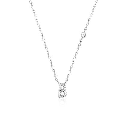 925 Sterling Silver Gold Small 26 Letters A - Z Zircon CZ Pendant Monogram Necklace Me 2020 Initial Alphabet M A Jewelry - LEIDAI