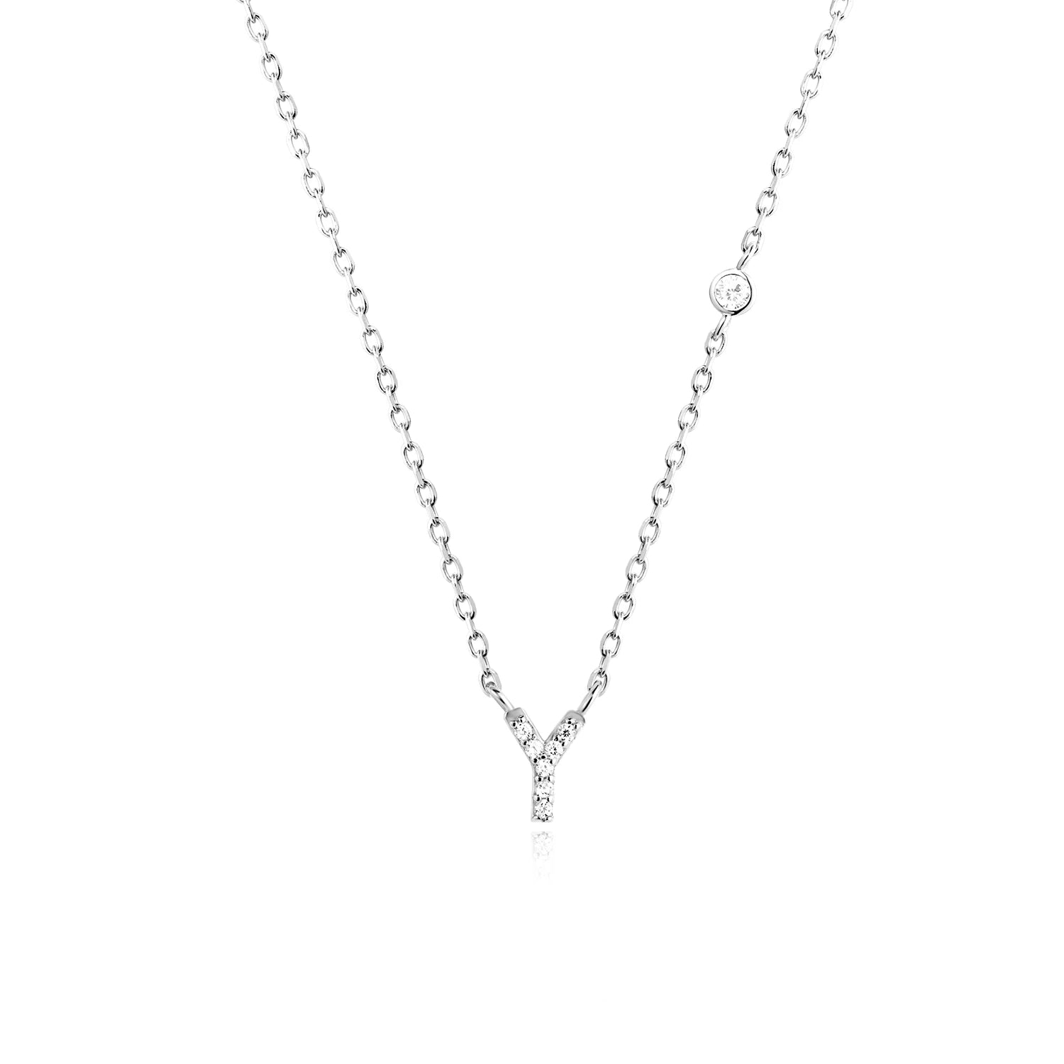 925 Sterling Silver Gold Small 26 Letters A - Z Zircon CZ Pendant Monogram Necklace Me 2020 Initial Alphabet M A Jewelry - LEIDAI