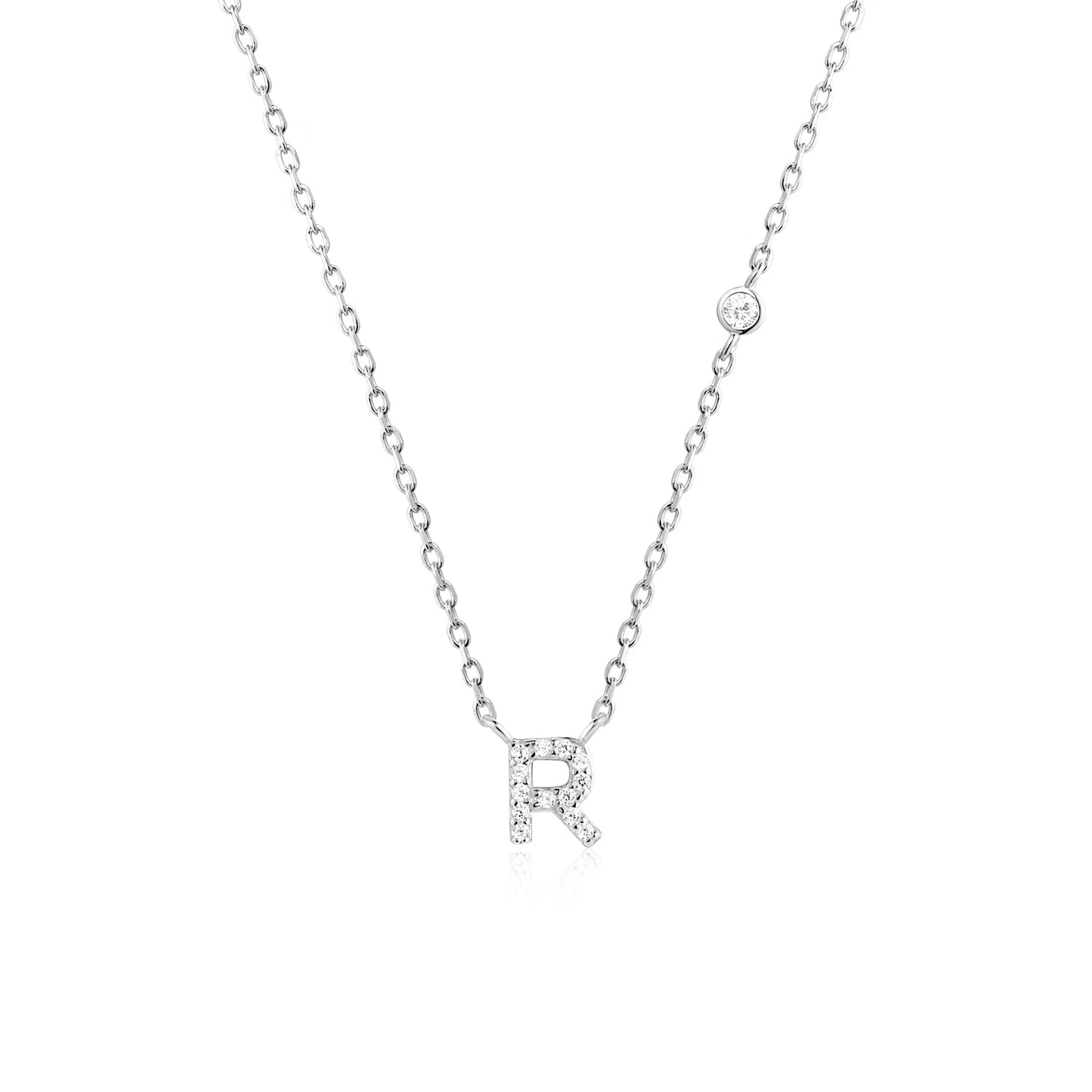 925 Sterling Silver Gold Small 26 Letters A - Z Zircon CZ Pendant Monogram Necklace Me 2020 Initial Alphabet M A Jewelry - LEIDAI