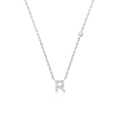 925 Sterling Silver Gold Small 26 Letters A - Z Zircon CZ Pendant Monogram Necklace Me 2020 Initial Alphabet M A Jewelry - LEIDAI