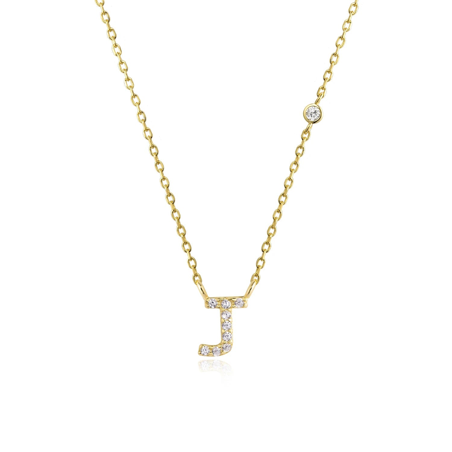 925 Sterling Silver Gold Small 26 Letters A - Z Zircon CZ Pendant Monogram Necklace Me 2020 Initial Alphabet M A Jewelry - LEIDAI