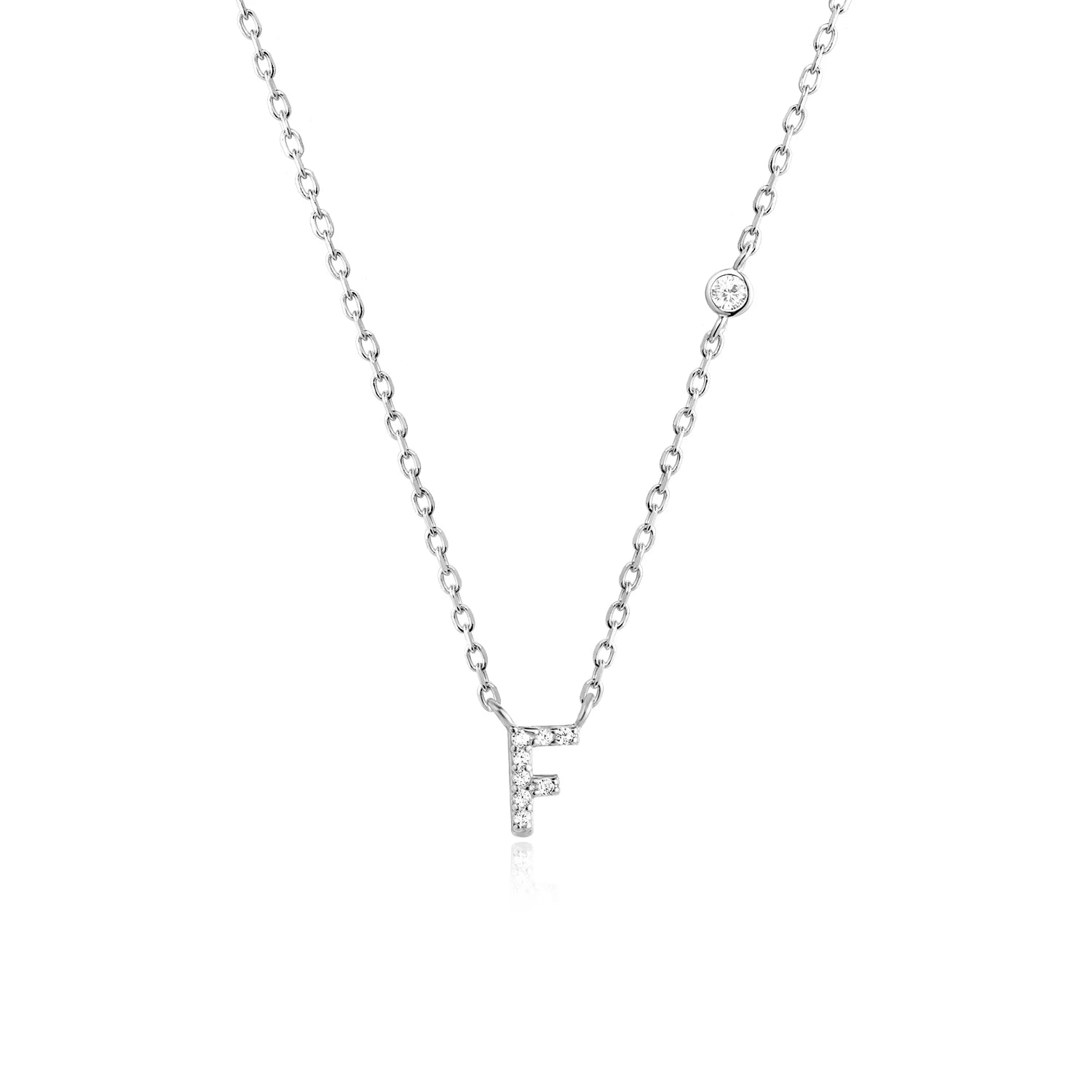 925 Sterling Silver Gold Small 26 Letters A - Z Zircon CZ Pendant Monogram Necklace Me 2020 Initial Alphabet M A Jewelry - LEIDAI