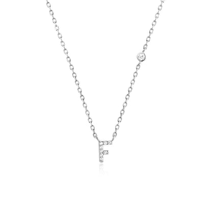 925 Sterling Silver Gold Small 26 Letters A - Z Zircon CZ Pendant Monogram Necklace Me 2020 Initial Alphabet M A Jewelry - LEIDAI