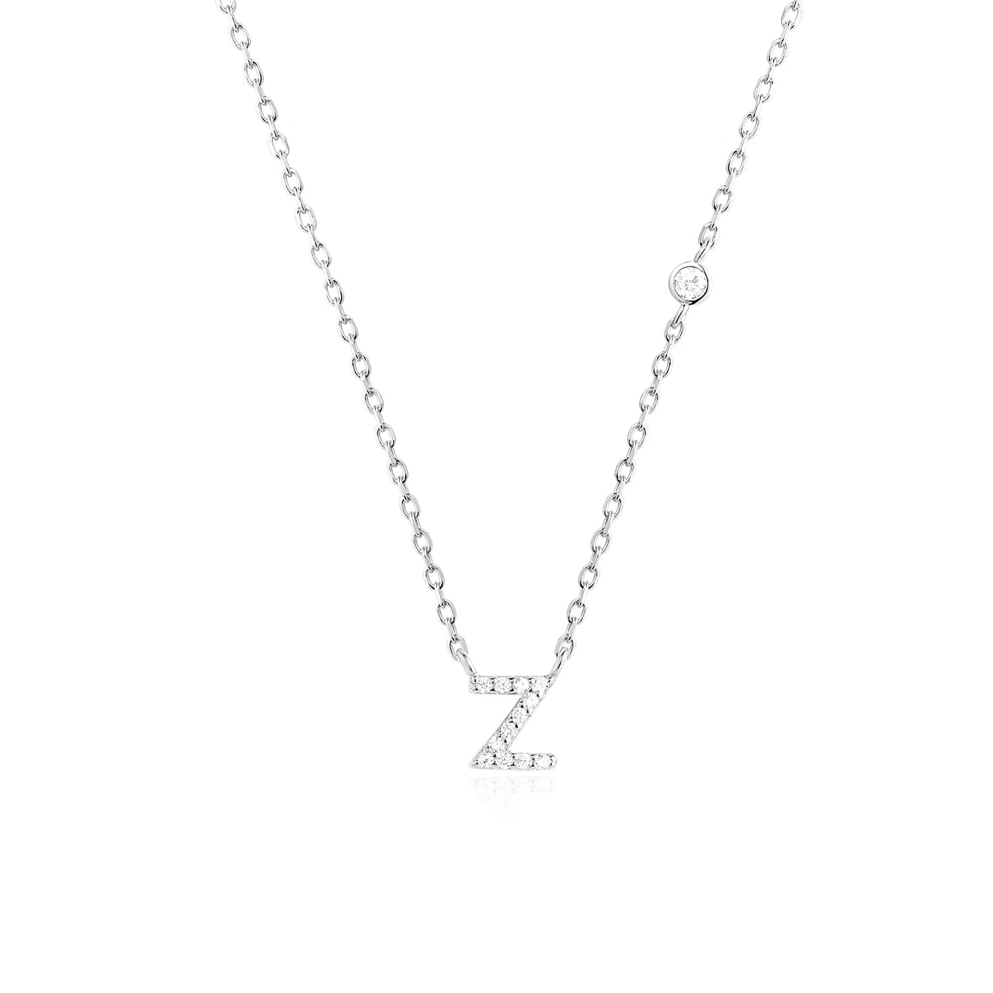 925 Sterling Silver Gold Small 26 Letters A - Z Zircon CZ Pendant Monogram Necklace Me 2020 Initial Alphabet M A Jewelry - LEIDAI