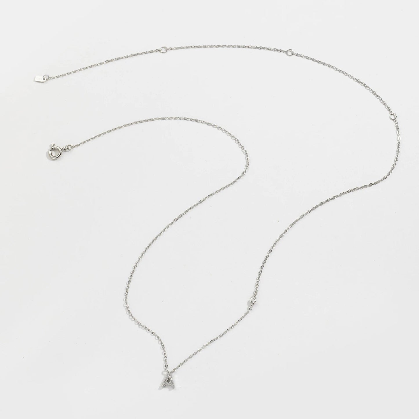 925 Sterling Silver Gold Small 26 Letters A - Z Zircon CZ Pendant Monogram Necklace Me 2020 Initial Alphabet M A Jewelry - LEIDAI