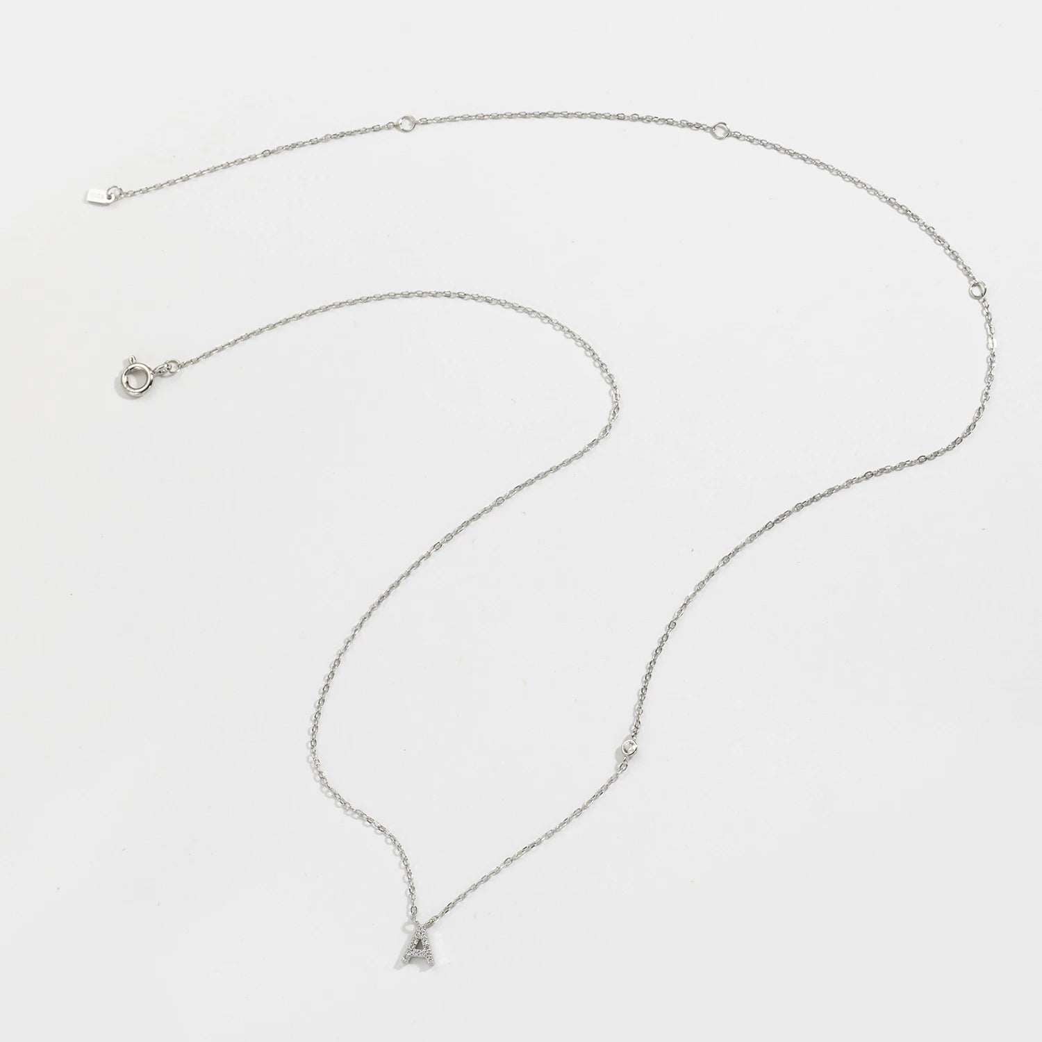 925 Sterling Silver Gold Small 26 Letters A - Z Zircon CZ Pendant Monogram Necklace Me 2020 Initial Alphabet M A Jewelry - LEIDAI