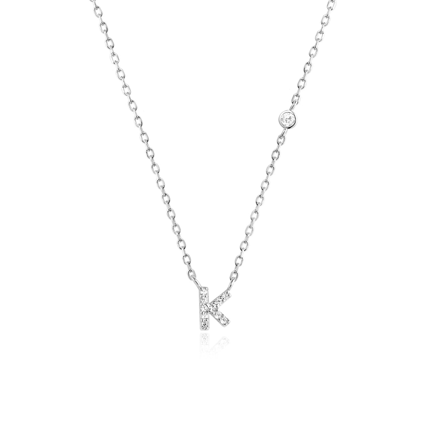 925 Sterling Silver Gold Small 26 Letters A - Z Zircon CZ Pendant Monogram Necklace Me 2020 Initial Alphabet M A Jewelry - LEIDAI