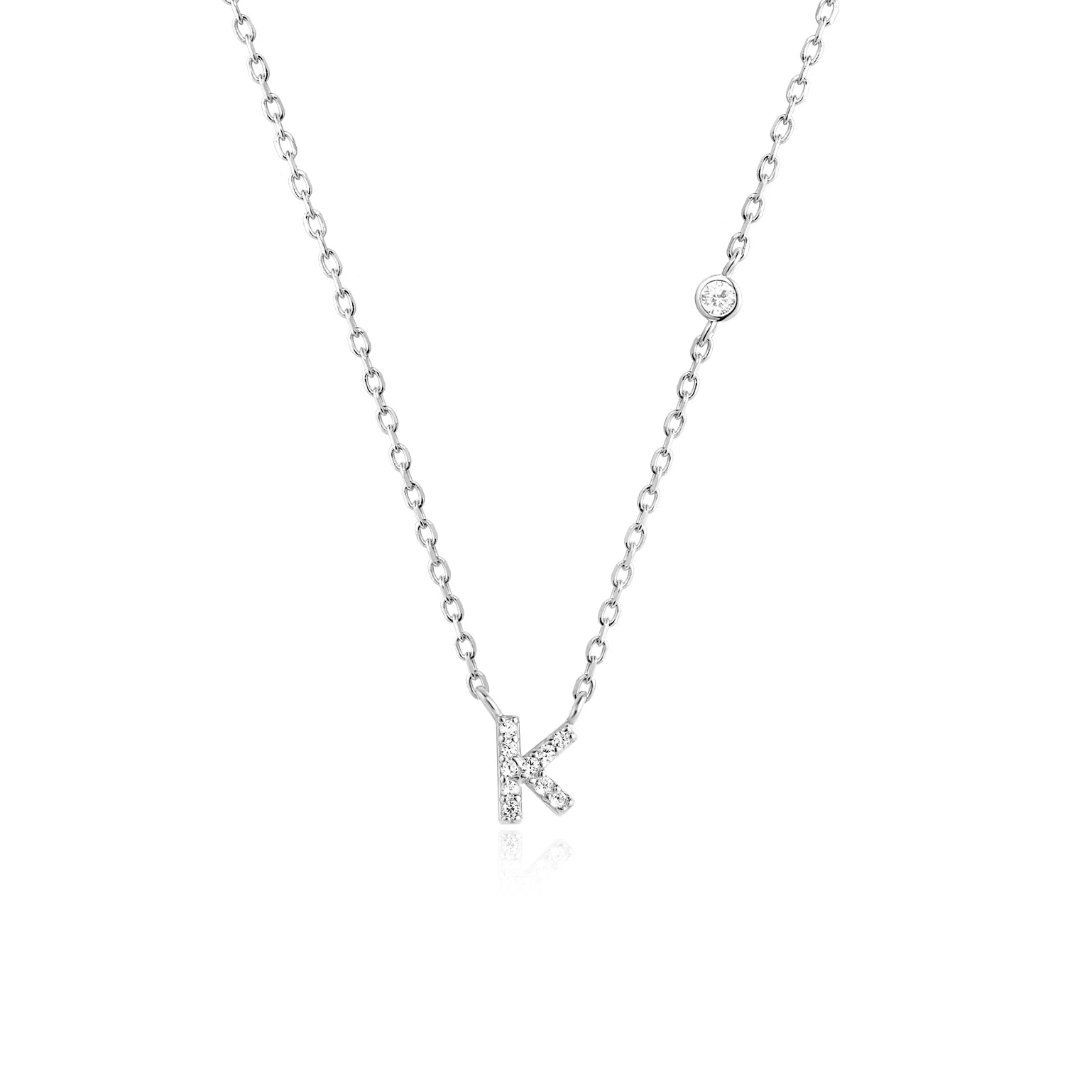 925 Sterling Silver Gold Small 26 Letters A - Z Zircon CZ Pendant Monogram Necklace Me 2020 Initial Alphabet M A Jewelry - LEIDAI
