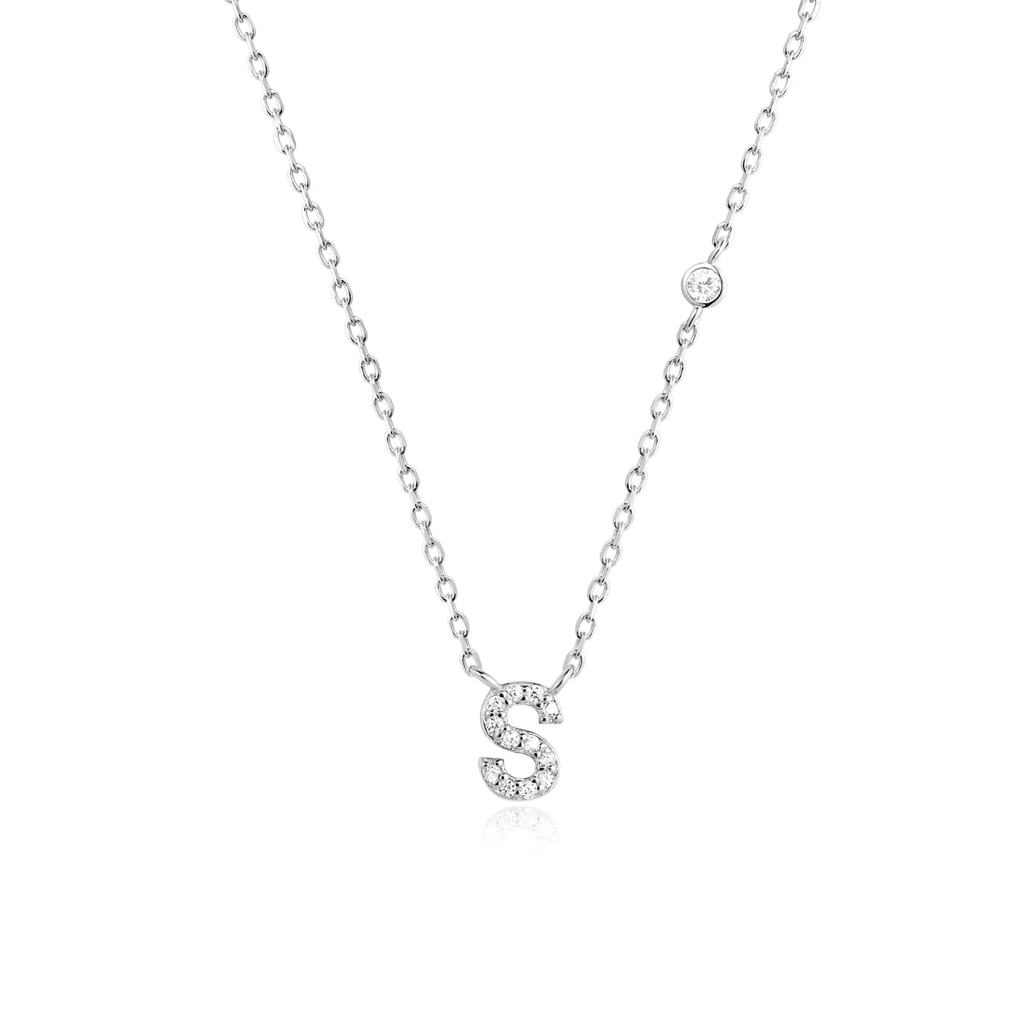 925 Sterling Silver Gold Small 26 Letters A - Z Zircon CZ Pendant Monogram Necklace Me 2020 Initial Alphabet M A Jewelry - LEIDAI