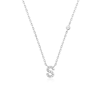925 Sterling Silver Gold Small 26 Letters A - Z Zircon CZ Pendant Monogram Necklace Me 2020 Initial Alphabet M A Jewelry - LEIDAI