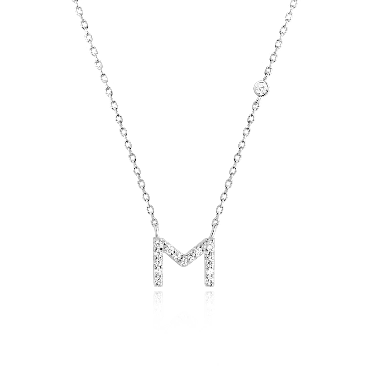 925 Sterling Silver Gold Small 26 Letters A - Z Zircon CZ Pendant Monogram Necklace Me 2020 Initial Alphabet M A Jewelry - LEIDAI