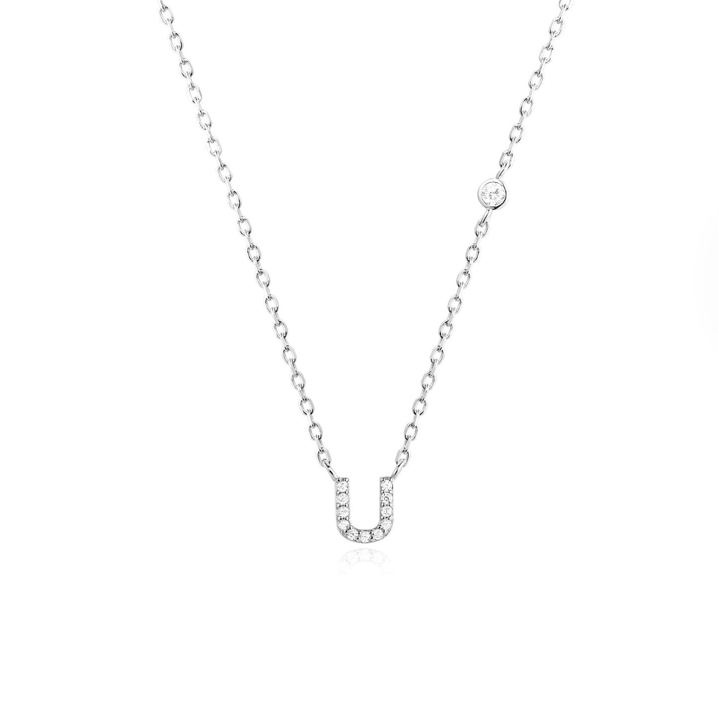 925 Sterling Silver Gold Small 26 Letters A - Z Zircon CZ Pendant Monogram Necklace Me 2020 Initial Alphabet M A Jewelry - LEIDAI