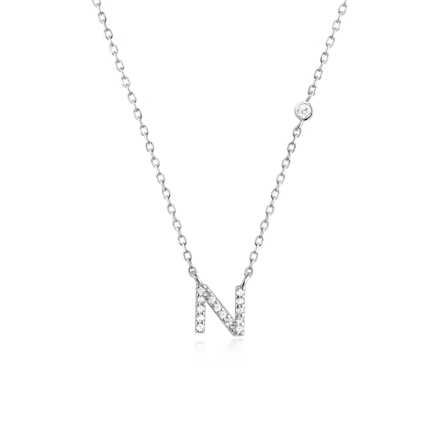 925 Sterling Silver Gold Small 26 Letters A - Z Zircon CZ Pendant Monogram Necklace Me 2020 Initial Alphabet M A Jewelry - LEIDAI