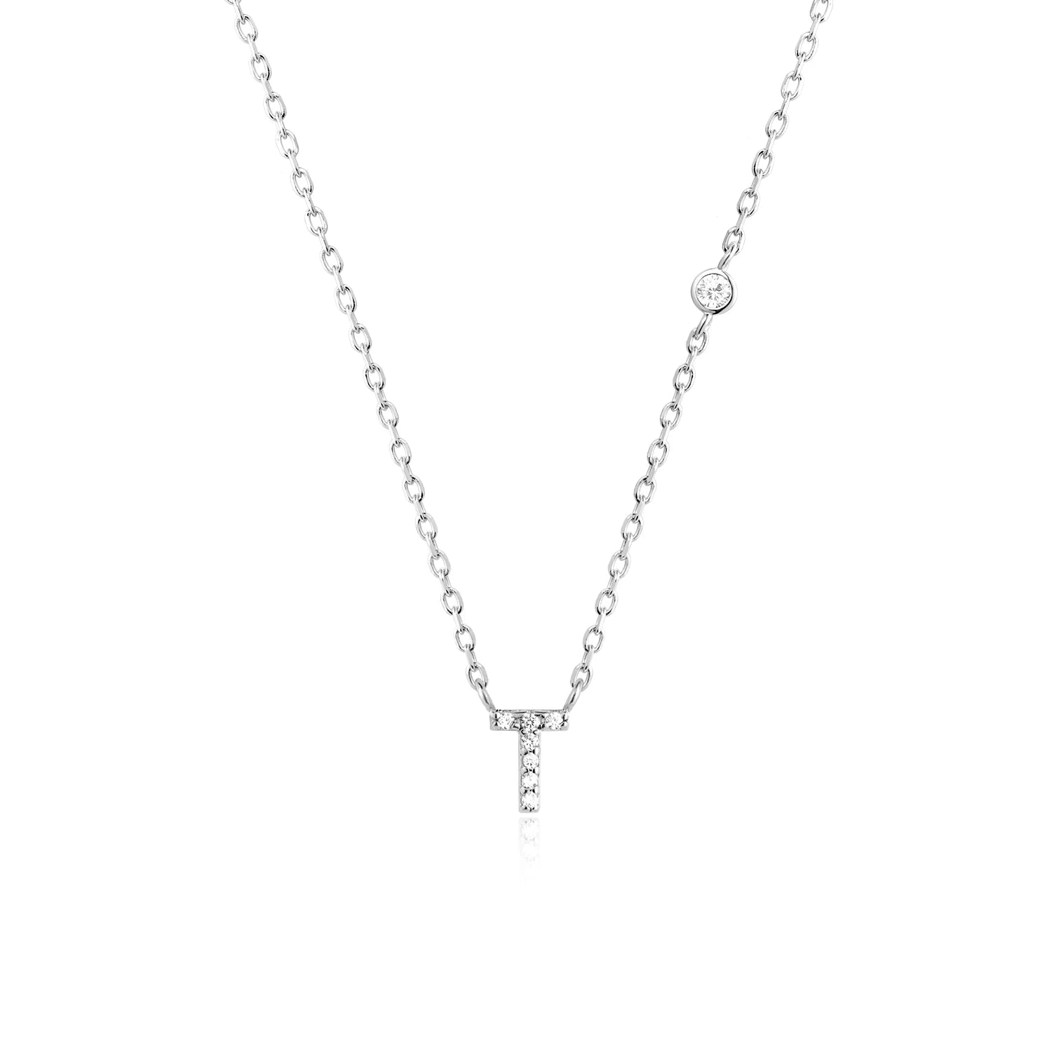 925 Sterling Silver Gold Small 26 Letters A - Z Zircon CZ Pendant Monogram Necklace Me 2020 Initial Alphabet M A Jewelry - LEIDAI