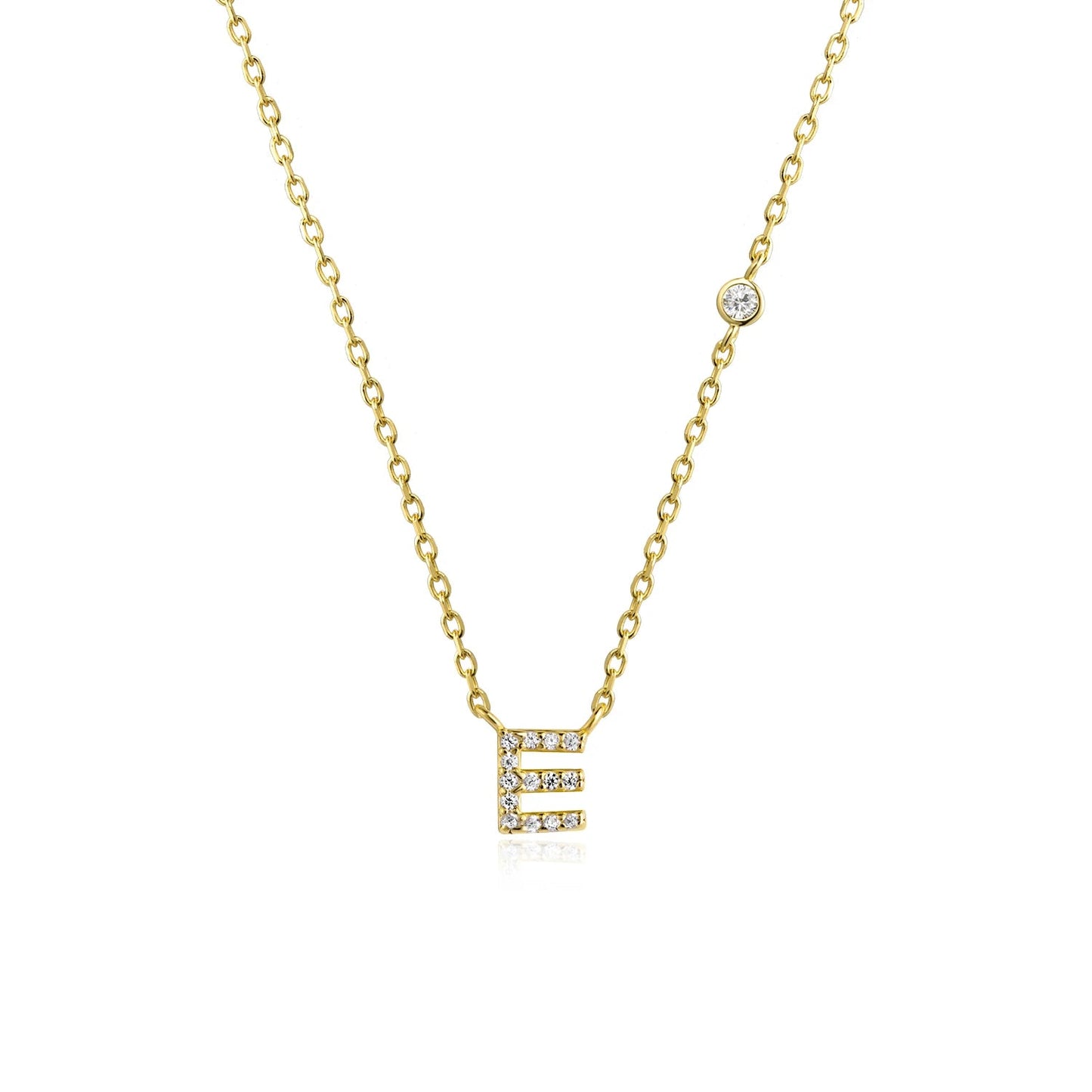 925 Sterling Silver Gold Small 26 Letters A - Z Zircon CZ Pendant Monogram Necklace Me 2020 Initial Alphabet M A Jewelry - LEIDAI