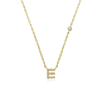 925 Sterling Silver Gold Small 26 Letters A - Z Zircon CZ Pendant Monogram Necklace Me 2020 Initial Alphabet M A Jewelry - LEIDAI