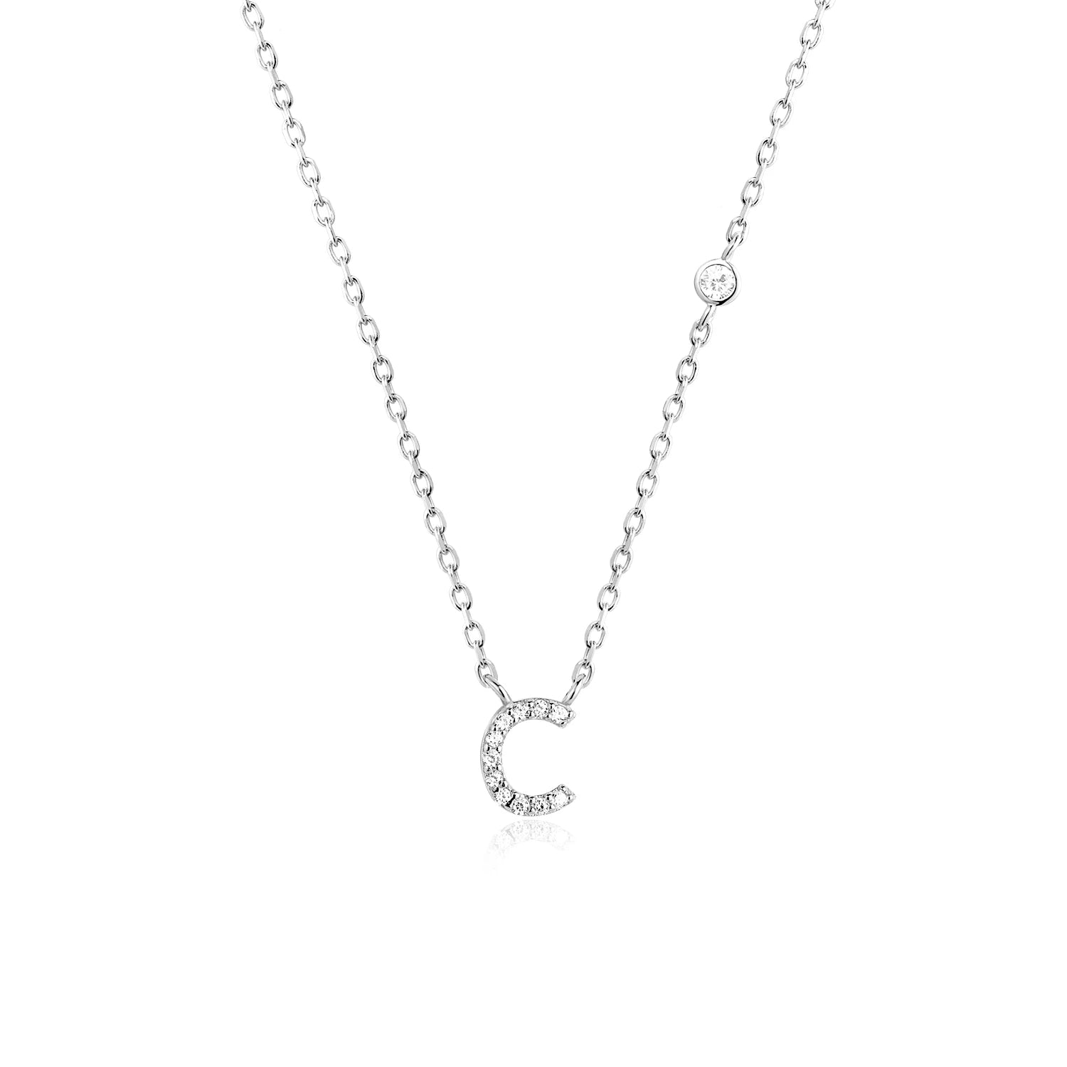 925 Sterling Silver Gold Small 26 Letters A - Z Zircon CZ Pendant Monogram Necklace Me 2020 Initial Alphabet M A Jewelry - LEIDAI