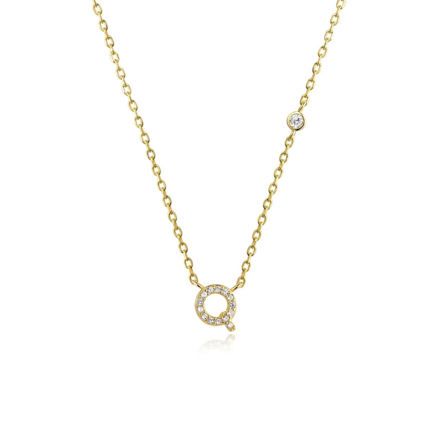 925 Sterling Silver Gold Small 26 Letters A - Z Zircon CZ Pendant Monogram Necklace Me 2020 Initial Alphabet M A Jewelry - LEIDAI