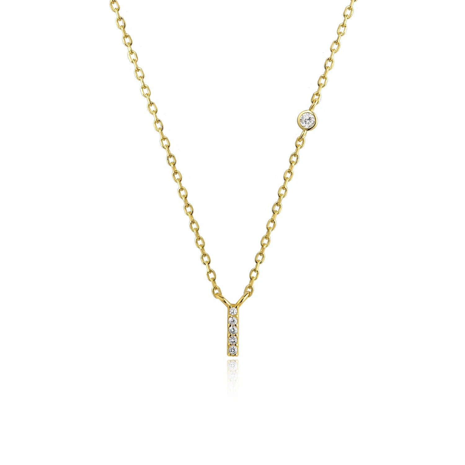 925 Sterling Silver Gold Small 26 Letters A - Z Zircon CZ Pendant Monogram Necklace Me 2020 Initial Alphabet M A Jewelry - LEIDAI